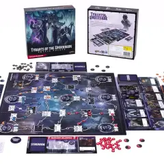 Plansza do gry rpg "Tyrants of the Underdark" z kartami, żetonami i pudełkiem. Przygotuj się na epicką przygodę!