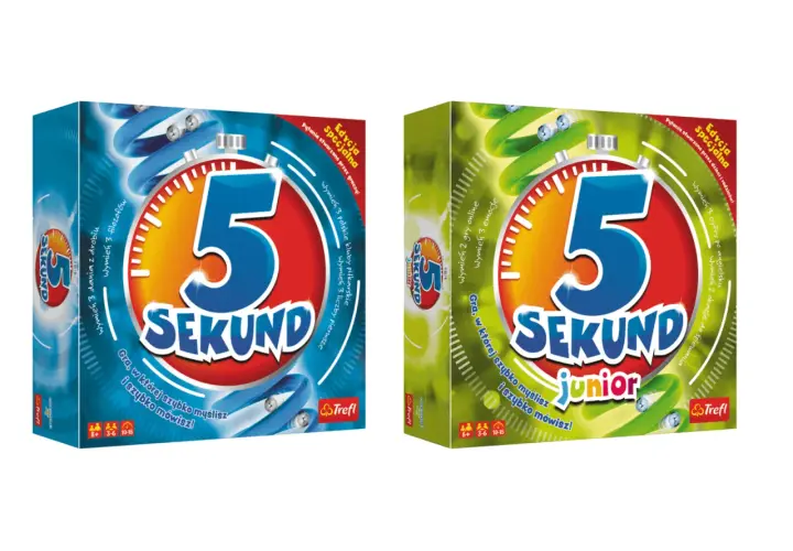 Dwie wersje gry "5 Sekund": klasyczna i Junior. Gra, w której szybko myślisz i szybko mówisz!