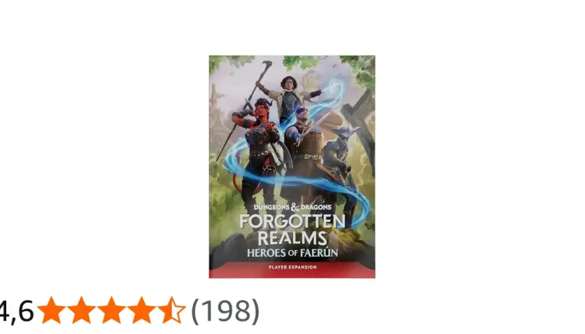 Okładka "Heroes of Faerûn", rozszerzenia do D&D, przedstawia czwórkę bohaterów gotowych na przygody w krainie Faerûn.