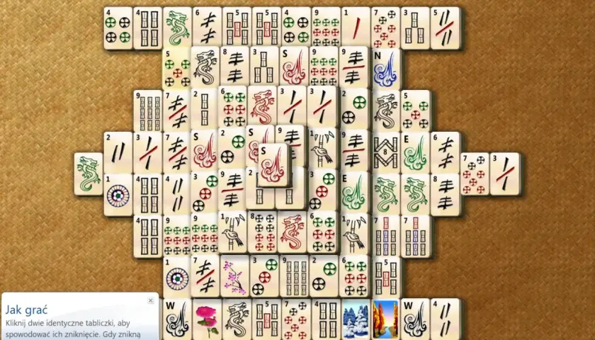 Gra Mahjong Titans na Windows 7. Jak pobrać gry na Windows 7? Kliknij dwie identyczne tabliczki, aby je usunąć.